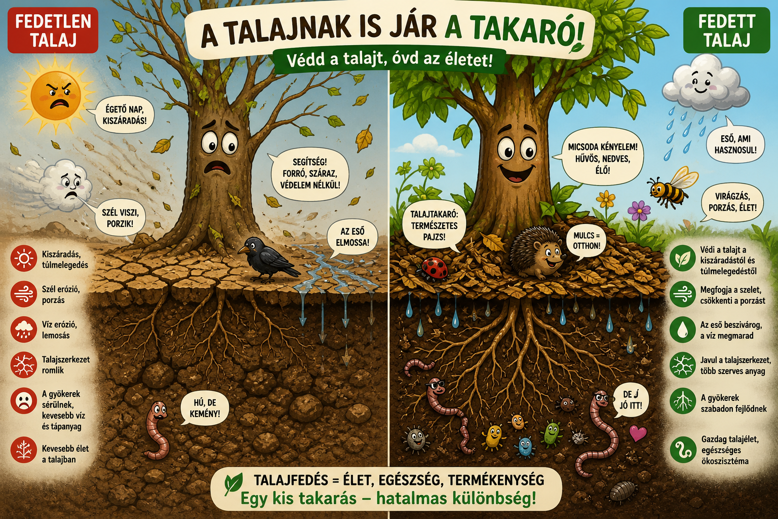 Talajfedettség infografika